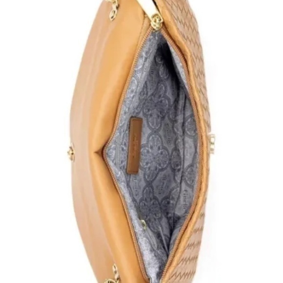 Giselle Paris Esme Woven Clutch Camel NWT